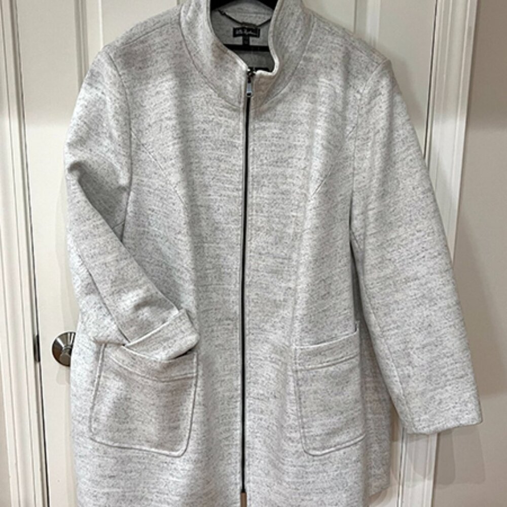 NWT - Ulla Popken Light Grey Wool Winter Coat